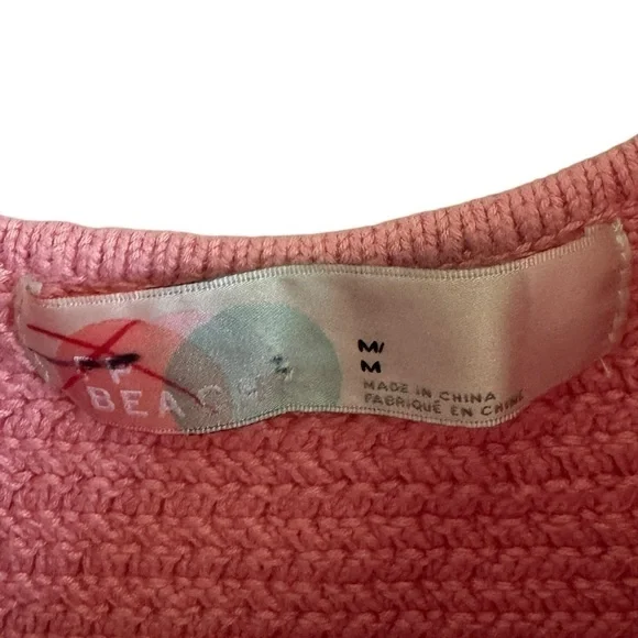 FP Beach Playing Hard To Get Cropped Pink Sweater Top, Size M - Picture 4 of 7